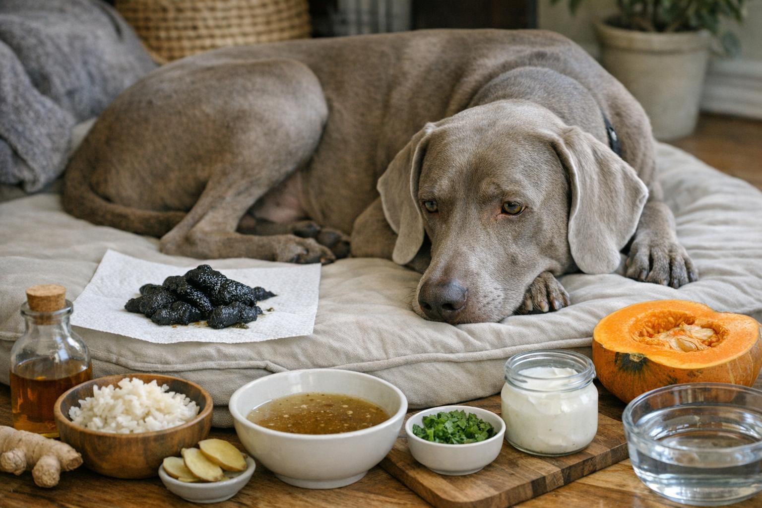 Upset Stomach Tips Dog Black Stool Treatment Home Remedies