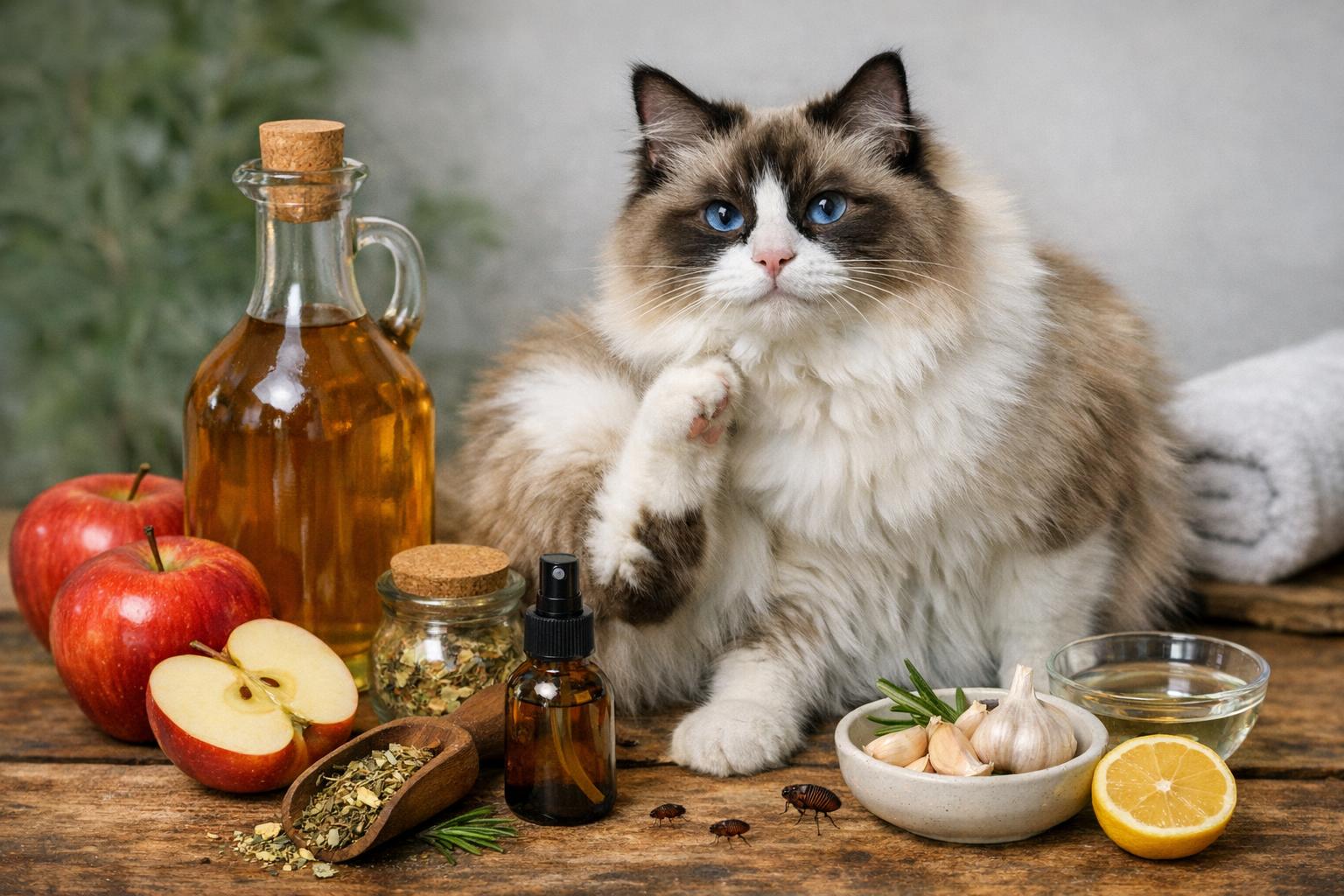 cat fleas apple cider vinegar