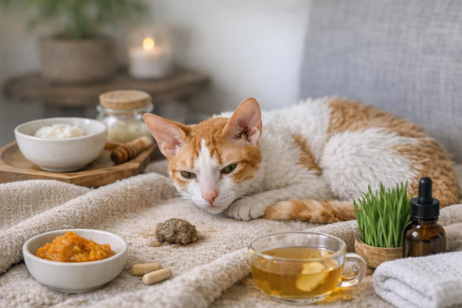 Gentle Home Remedies for Cat Hairball Vomit and Comfort