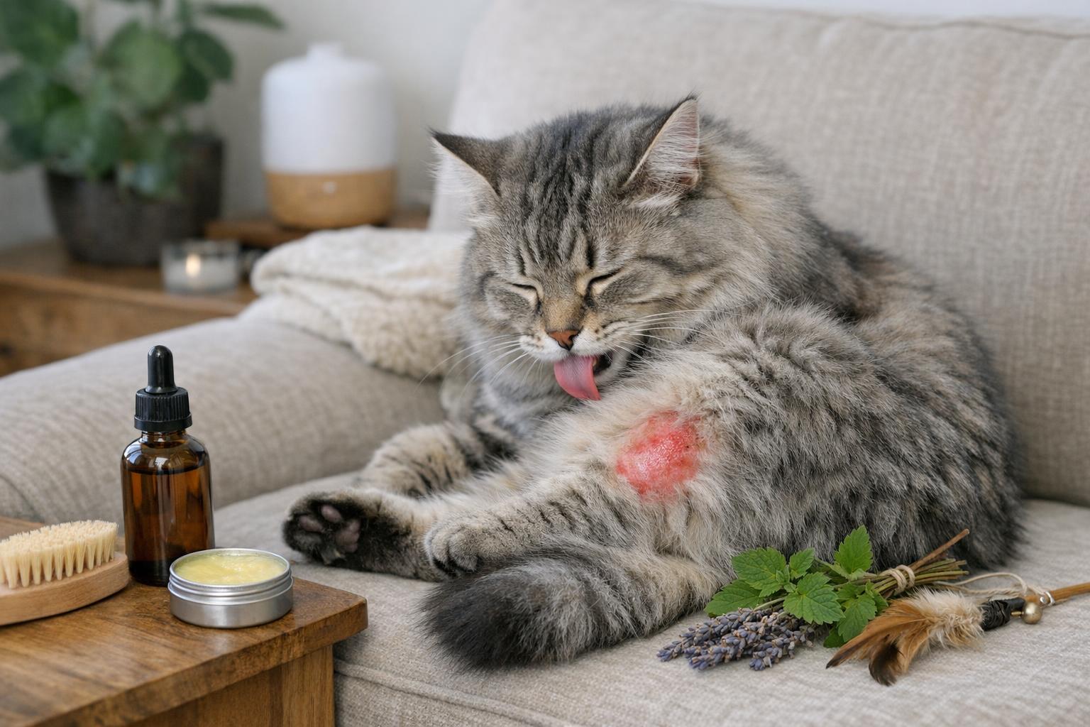 How To Stop Cat Overgrooming Behavior Naturally At Home